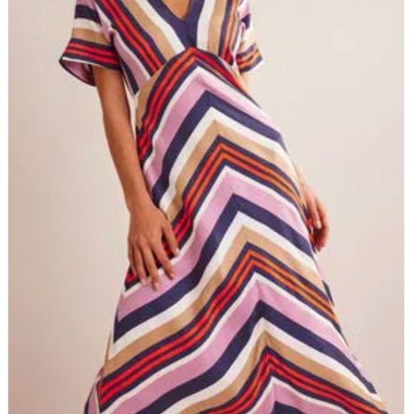 Boden Dress NWT 6P V neck satin dress, gorgeous! - Picture 3 of 10